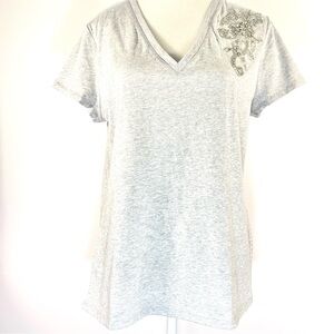 INC International Concepts Women's Gray Embellished Top